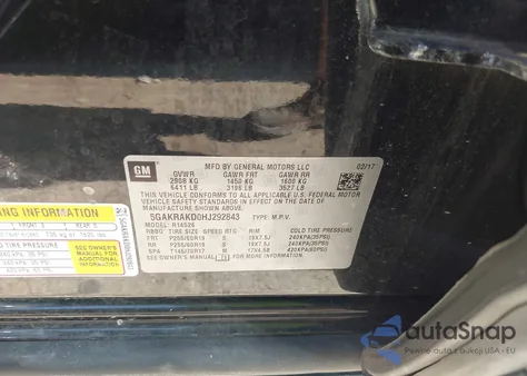 2017 Buick Enclave Convenience from USA, damaged, VIN 5GAKRAKD0HJ292843